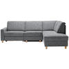 ECKSOFA  in Mikrovelours Grau  261/203 cm  - Eichefarben/Grau, KONVENTIONELL, Holz/Textil (261/203cm) - Sedda