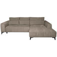 ECKSOFA  in Chenille Taupe  279/222 cm  - Taupe/Schwarz, KONVENTIONELL, Kunststoff/Textil (279/222cm) - Hom`in