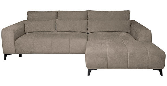 ECKSOFA  in Chenille Taupe  279/222 cm  - Taupe/Schwarz, KONVENTIONELL, Kunststoff/Textil (279/222cm) - Hom`in