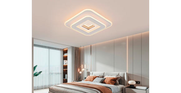 LED-DECKENLEUCHTE 35/35/6 cm   - Chromfarben/Weiß, Basics, Kunststoff/Metall (35/35/6cm) - Novel