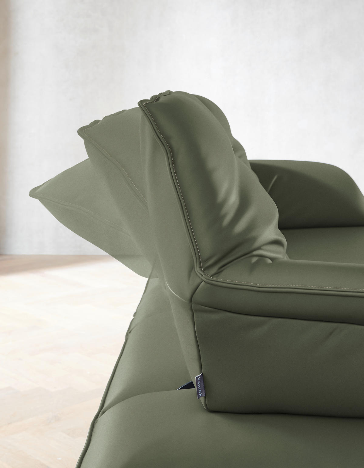 ECKSOFA in Echtleder Grün  252/169 cm  - Beige/Schwarz, Design, Leder/Metall (252/169cm) - Koinor