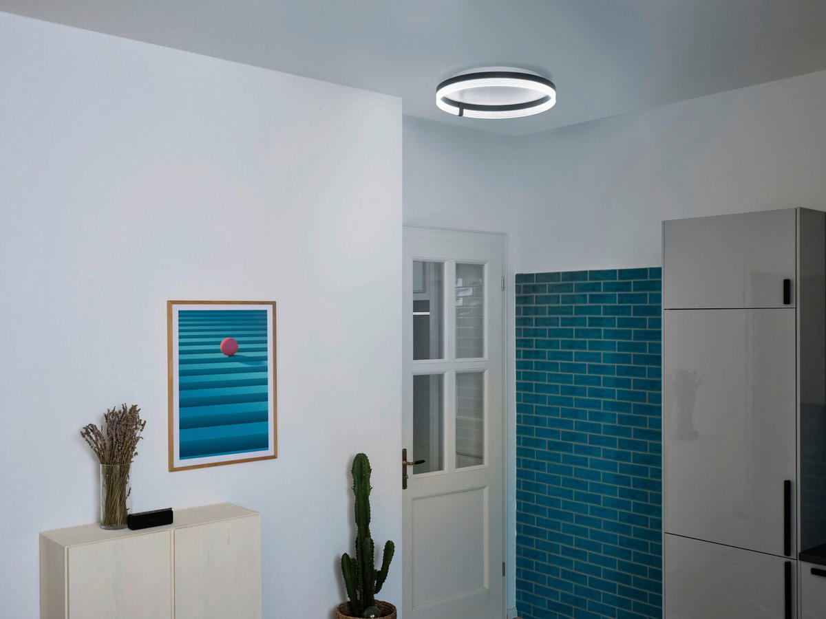 LED-DECKENLEUCHTE 50/9,4 cm   - Schwarz, Design, Kunststoff (50/9,4cm) - Osram