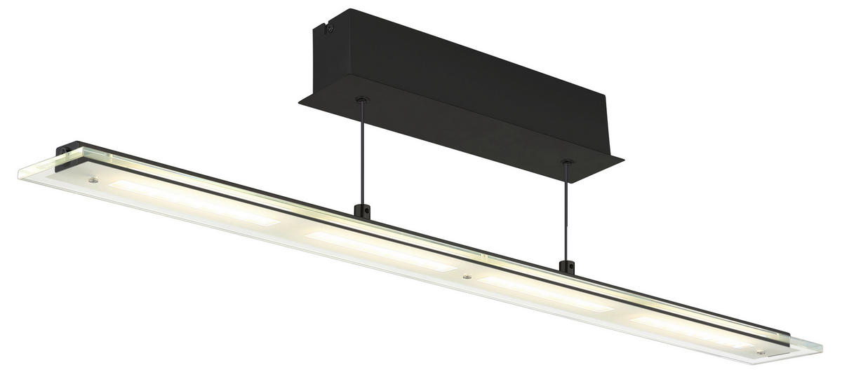 LED-HÄNGELEUCHTE Novak 88/9/150 cm  - Klar/Schwarz, Design, Glas/Kunststoff (88/9/150cm) - Globo