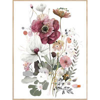OBRAZ NA PLÁTNE, kvety, 50/70 cm  - viacfarebná/dub San Remo, Lifestyle, kompozitné drevo (50/70cm) - Monee