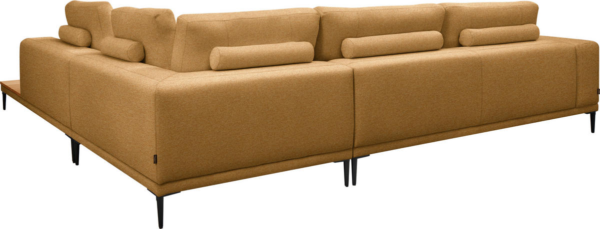 ECKSOFA  in Leinwand Karamell  318/271 cm  - Karamell/Schwarz, Design, Textil/Metall (318/271cm) - Belluti