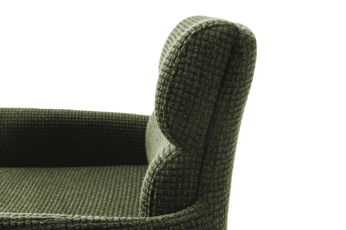 BARHOCKER in Metall, Textil Edelstahlfarben, Olivgrün  - Edelstahlfarben/Olivgrün, Design, Textil/Metall (54/84/52cm) - Dieter Knoll
