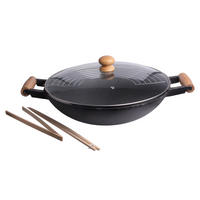 WOK TAVA    47/39/12,5 cm    - crna, Basics, staklo/metal (47/39/12,5cm)