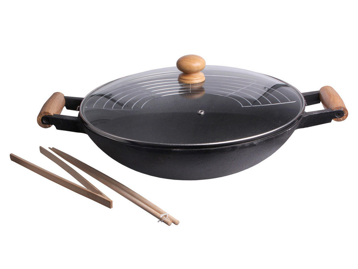 WOK TAVA    47/39/12,5 cm    - crna, Basics, staklo/metal (47/39/12,5cm)