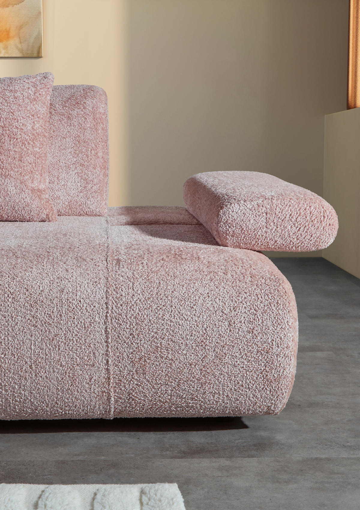 SCHLAFSOFA in Chenille Rosa  - Schwarz/Rosa, KONVENTIONELL, Kunststoff/Textil (235-255/80/116-138cm) - Carryhome