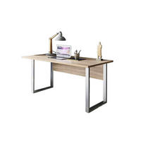 SCHREIBTISCH 138/74/67 cm  in Sonoma Eiche  - Silberfarben/Sonoma Eiche, MODERN, Holzwerkstoff/Metall (138/74/67cm) - MID.YOU