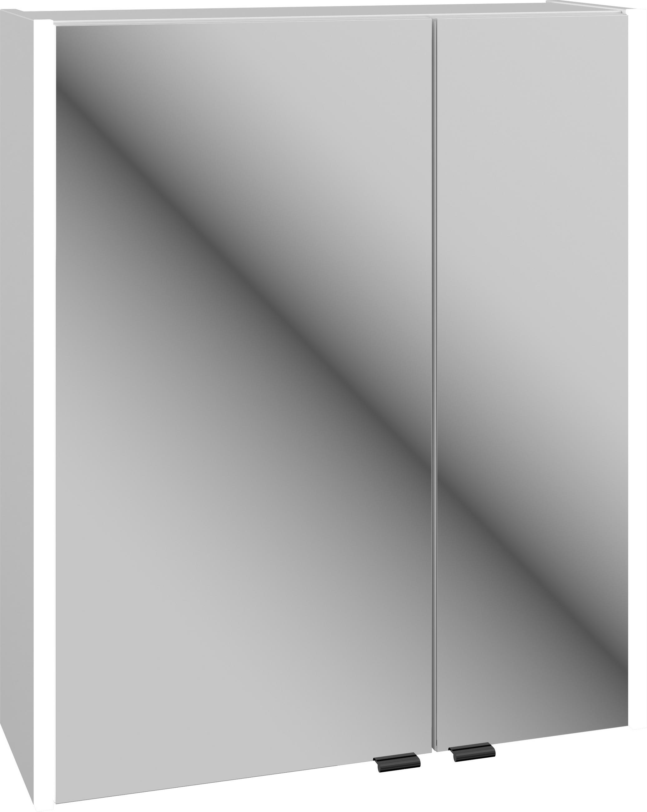 SPIEGELSCHRANK 60/70/21,6 cm  - Schwarz/Weiß, ROMANTIK / LANDHAUS, Glas/Holzwerkstoff (60/70/21,6cm) - Xora