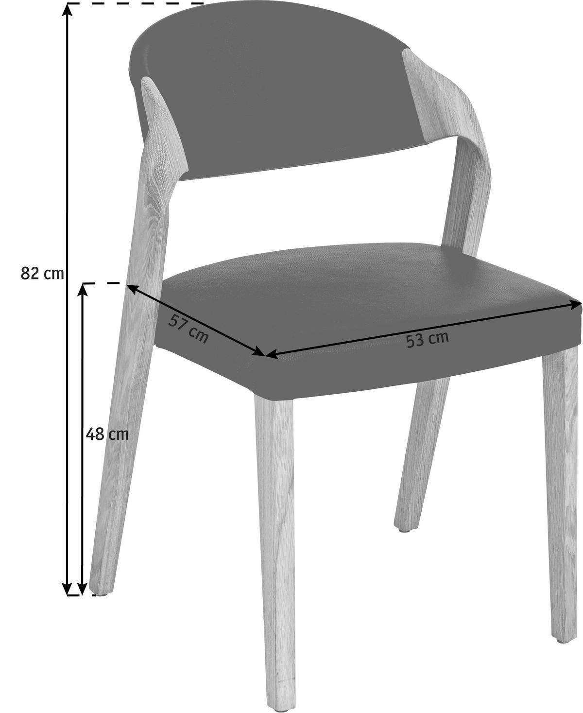 STUHL  in Holz, Textil  - Eichefarben/Grau, Natur, Holz/Textil (53/82/57cm) - Voglauer