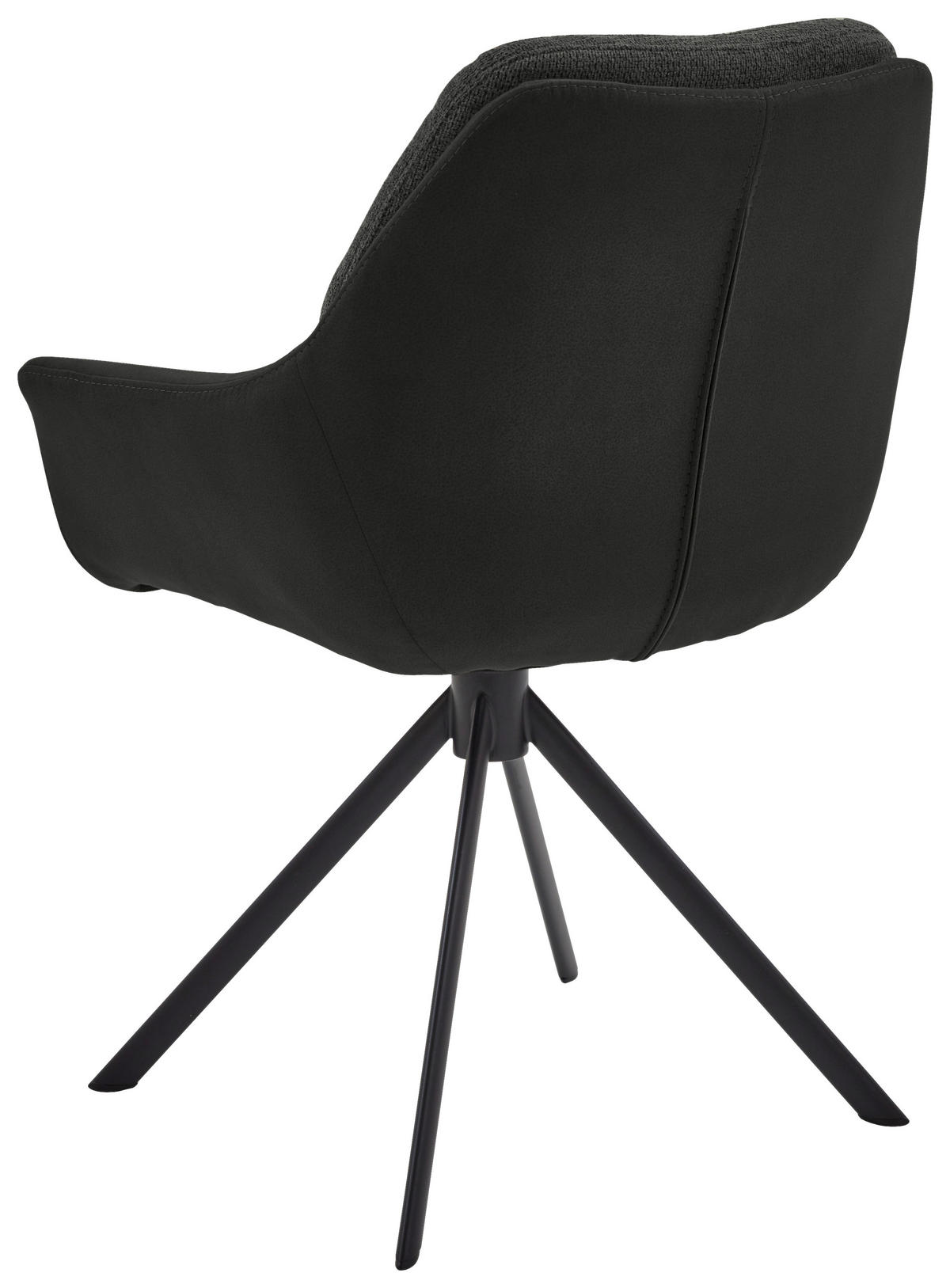 ARMLEHNSTUHL  in Eisen Webstoff, Mikrofaser  - Graphitfarben/Schwarz, Design, Textil/Metall (62/83,5/65cm) - Valnatura