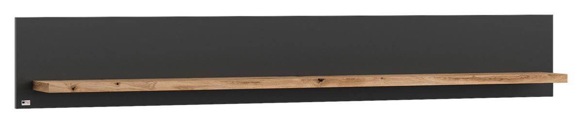 WANDBOARD Graphitfarben, Eiche Artisan  - Graphitfarben/Eiche Artisan, Design, Holzwerkstoff (180/27/20cm) - SetOne by Musterring