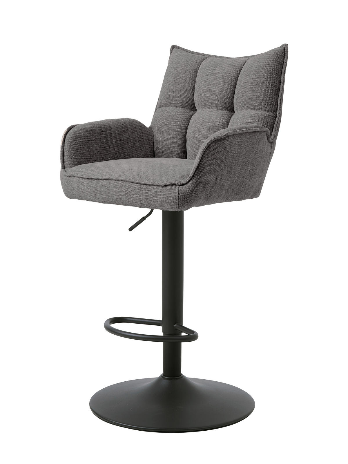 BARHOCKER-SET in Graphitfarben  - Graphitfarben/Schwarz, MODERN, Textil/Metall (52/98,5-113,5/53cm) - Livetastic