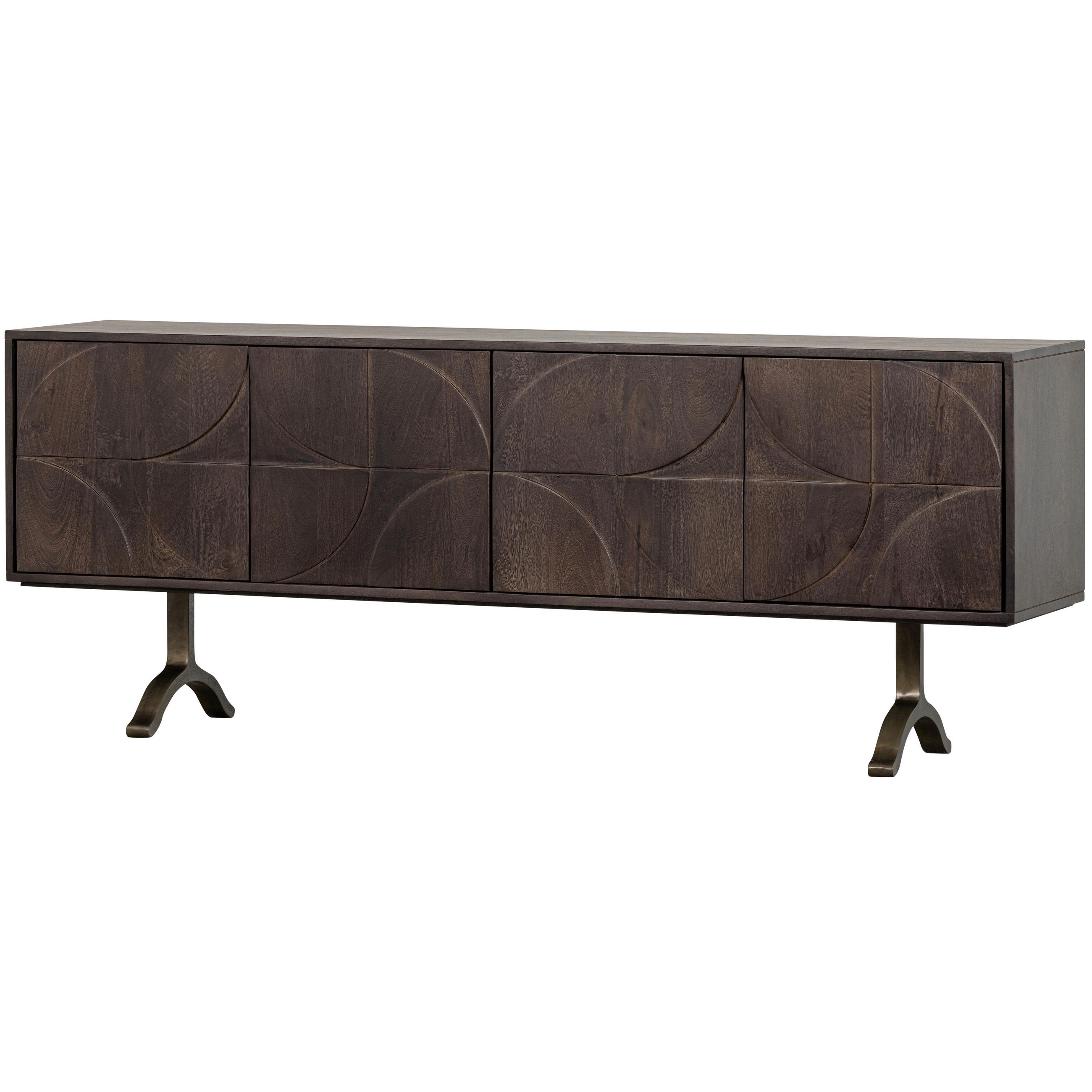 SIDEBOARD Draw 180/70/40 cm  - Messingfarben/Walnussfarben, Design, Holz/Metall (180/70/40cm) - Livetastic