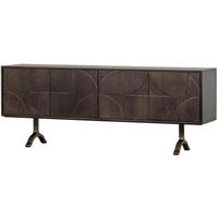 SIDEBOARD Draw 180/70/40 cm  - Messingfarben/Walnussfarben, Design, Holz/Metall (180/70/40cm) - Livetastic