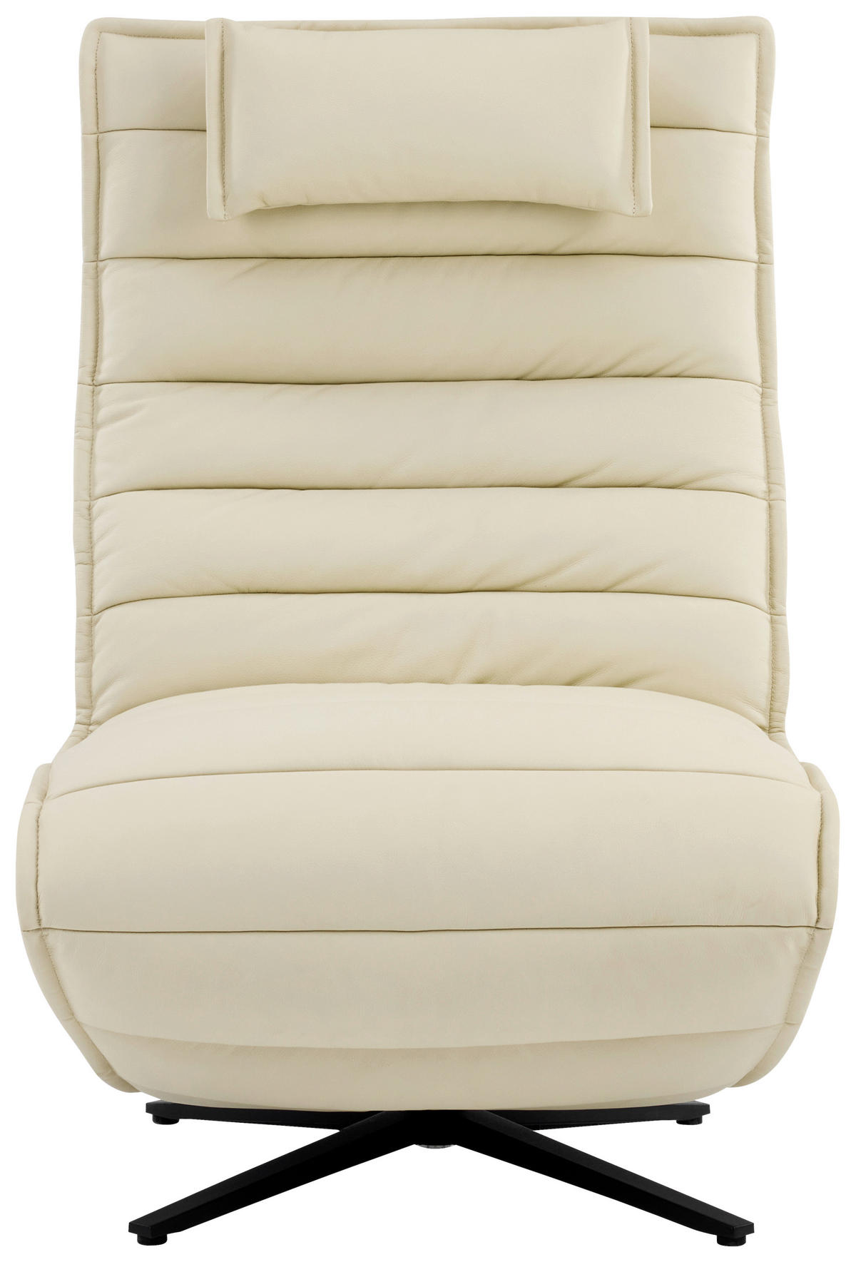RELAXSESSEL Lederlook Echtleder Relaxfunktion, Fußteilverstellung, Nackenkissen    - Beige/Schwarz, Design, Leder/Textil (68/108/84cm) - Stylife