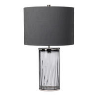 TISCHLEUCHTE - Grau/Nickelfarben, Design, Glas/Textil (35.5/60.4cm) - Elstead Lighting