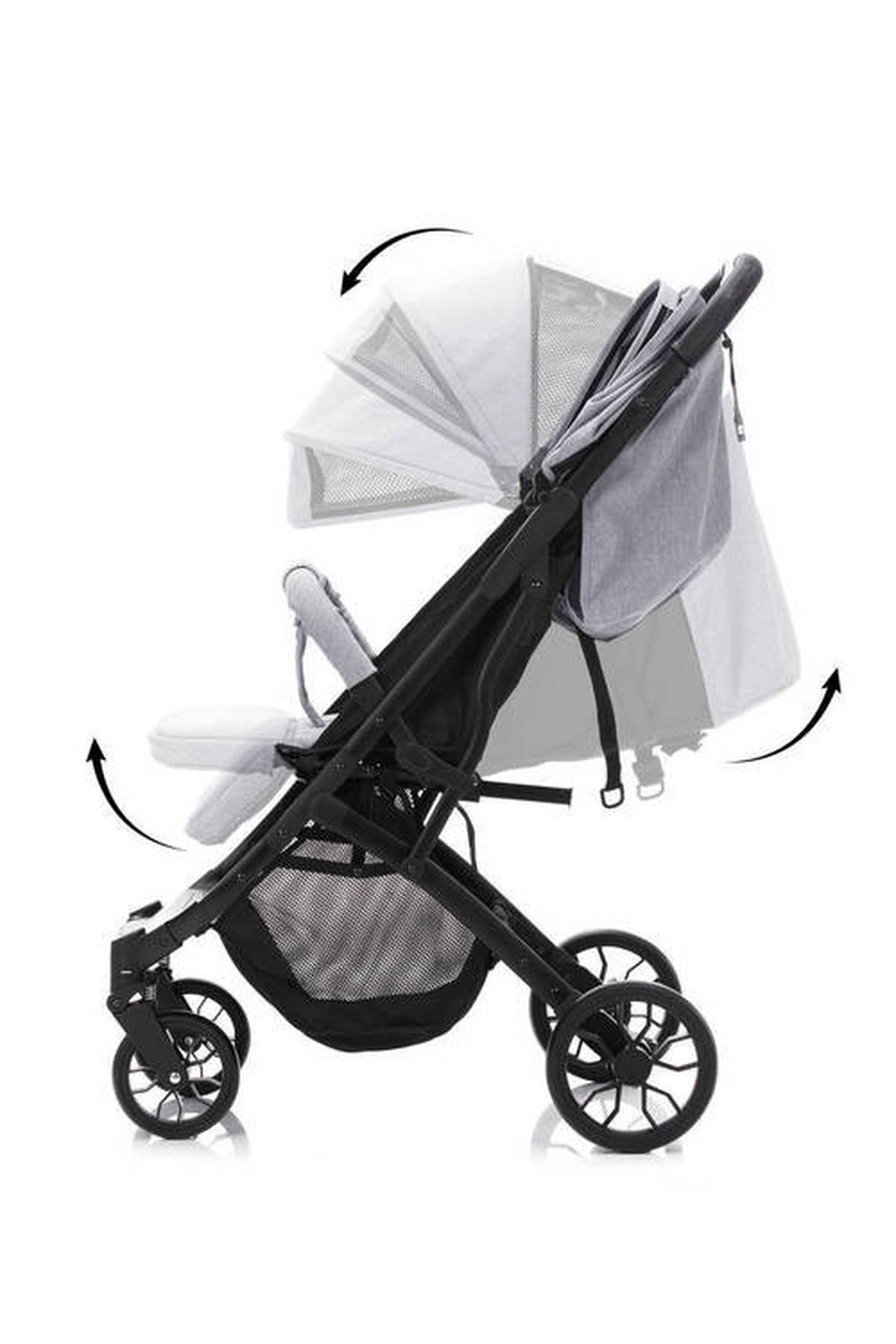 GOLFOVÝ KOČÁREK - černá/světle šedá, Basics, kov/textil (105/70/51cm) - Fillikid