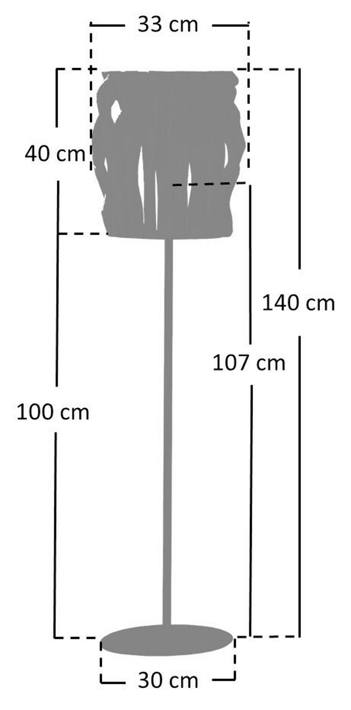 STEHLEUCHTE  33/140/33 cm   - Schwarz/Naturfarben, Design, Holz/Metall (33/140/33cm) - P & B