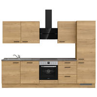 KÜCHENLEERBLOCK 300 cm   in Eichefarben, Schieferfarben  - Schieferfarben/Eichefarben, MODERN, Holzwerkstoff/Metall (300cm) - Nobilia