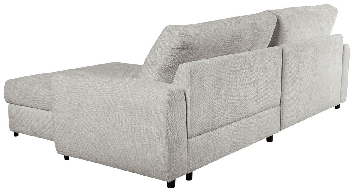 ECKSOFA in Struktur Beige  - Beige/Schwarz, Design, Textil/Metall (265/162cm) - MID.YOU