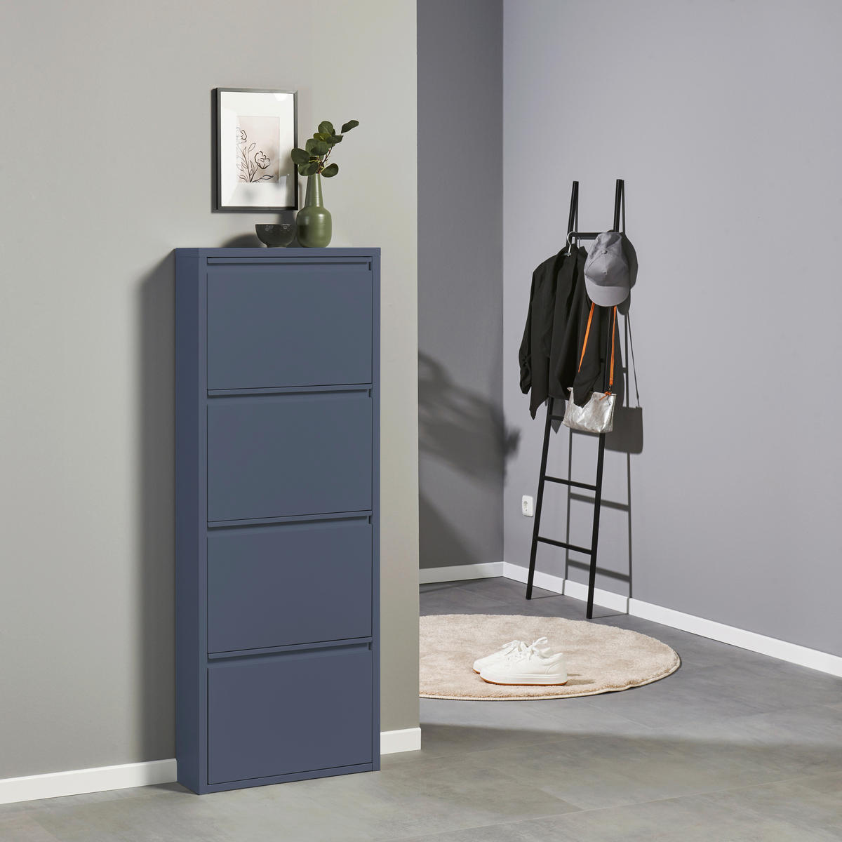 SCHUHKIPPER  in 51/137/16 cm  - Blau, MODERN, Metall (51/137/16cm) - Boxxx