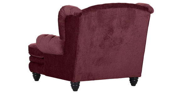 OHRENSESSEL in Chenille Bordeaux  - Bordeaux/Schwarz, Design, Holz/Textil (127/106/149cm) - Landscape