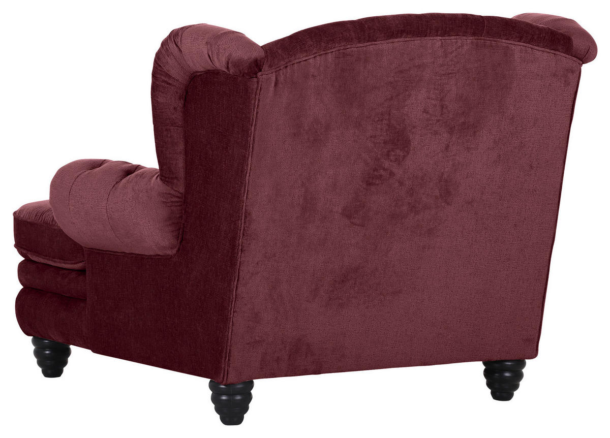 XXL-SESSEL - Bordeaux/Schwarz, Design, Holz/Textil (127/106/149cm) - Landscape
