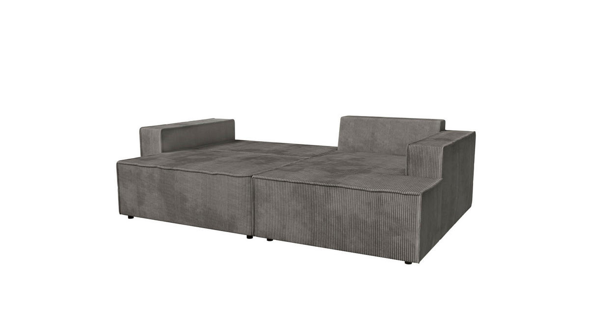 ECKSOFA inkl. Funktion Anthrazit Cord  - Anthrazit/Schwarz, MODERN, Kunststoff/Textil (245/149cm) - Stylife
