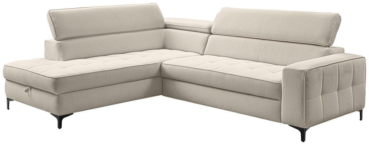 ECKSOFA  in Struktur Grau  203/251 cm  - Schwarz/Grau, Design, Textil/Metall (203/251cm) - MID.YOU