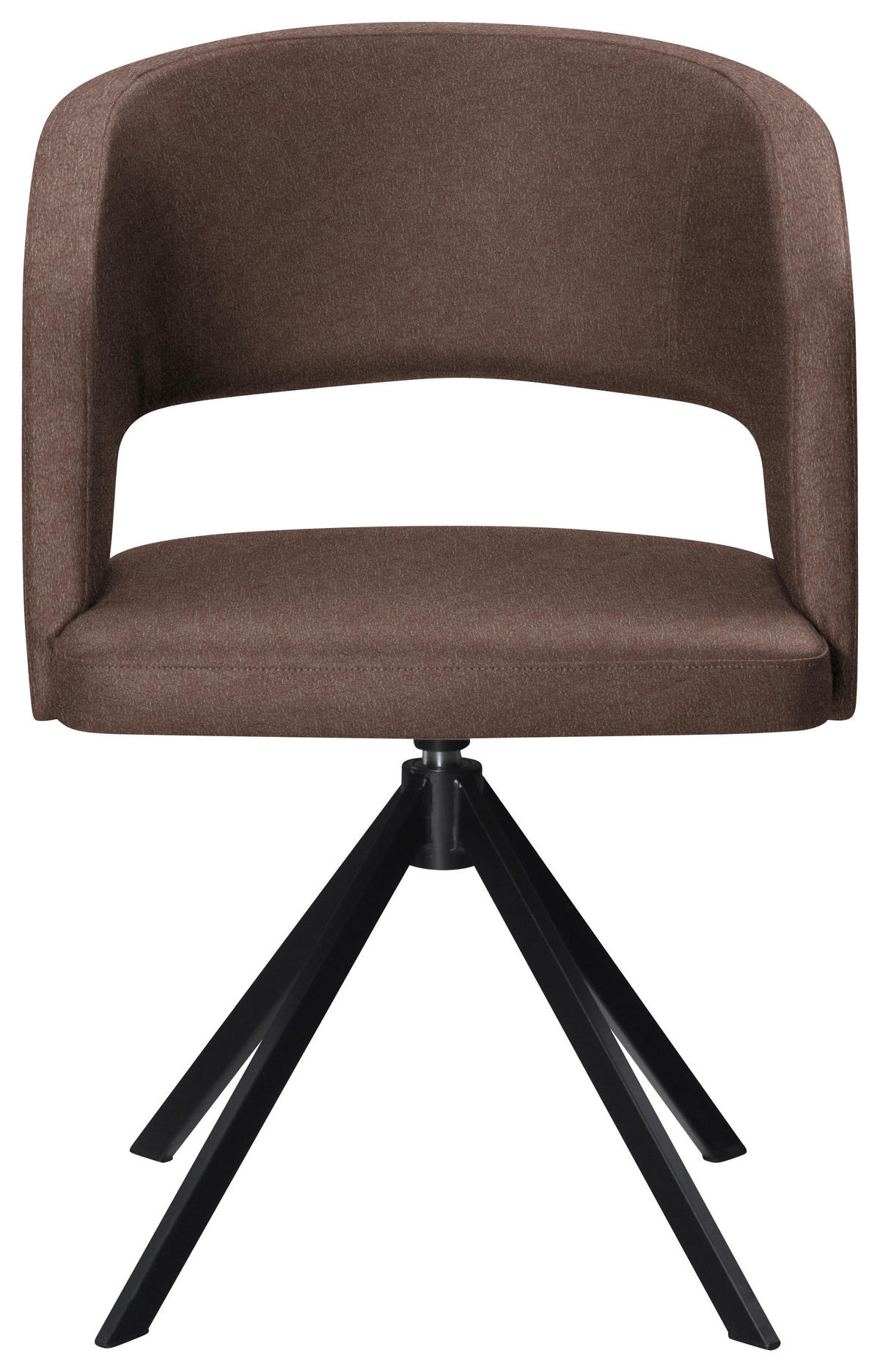 ARMLEHNSTUHL  in Stahl Lederlook (vegan)  - Schwarz/Braun, KONVENTIONELL, Textil/Metall (56/84/59cm) - Moderano