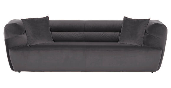 BIGSOFA in Samt Anthrazit  - Anthrazit/Schwarz, KONVENTIONELL, Kunststoff/Textil (240/73/100cm) - Carryhome
