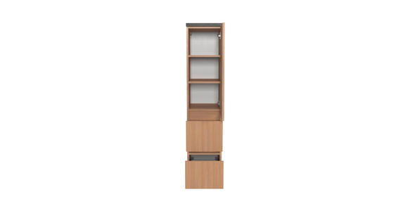 MIDISCHRANK 30/131/35 cm  - Eichefarben/Silberfarben, KONVENTIONELL, Holzwerkstoff/Kunststoff (30/131/35cm) - Xora
