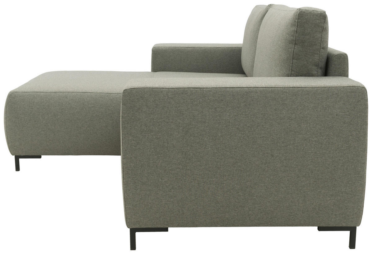 ECKSOFA in Webstoff Graubraun  242/160 cm  - Graubraun/Schwarz, Design, Textil/Metall (242/160cm) - LOOKS by W.Joop