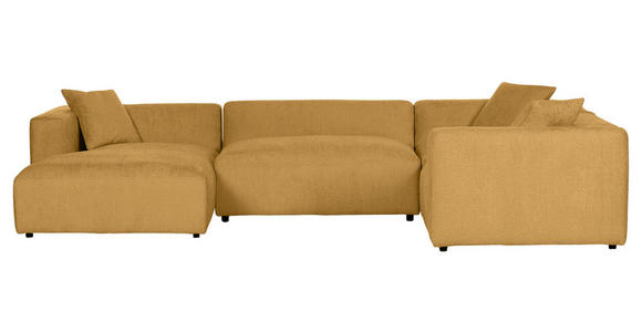 WOHNLANDSCHAFT  in Chenille Senfgelb  - Senfgelb/Schwarz, MODERN, Kunststoff/Textil (178/356/225cm) - Carryhome