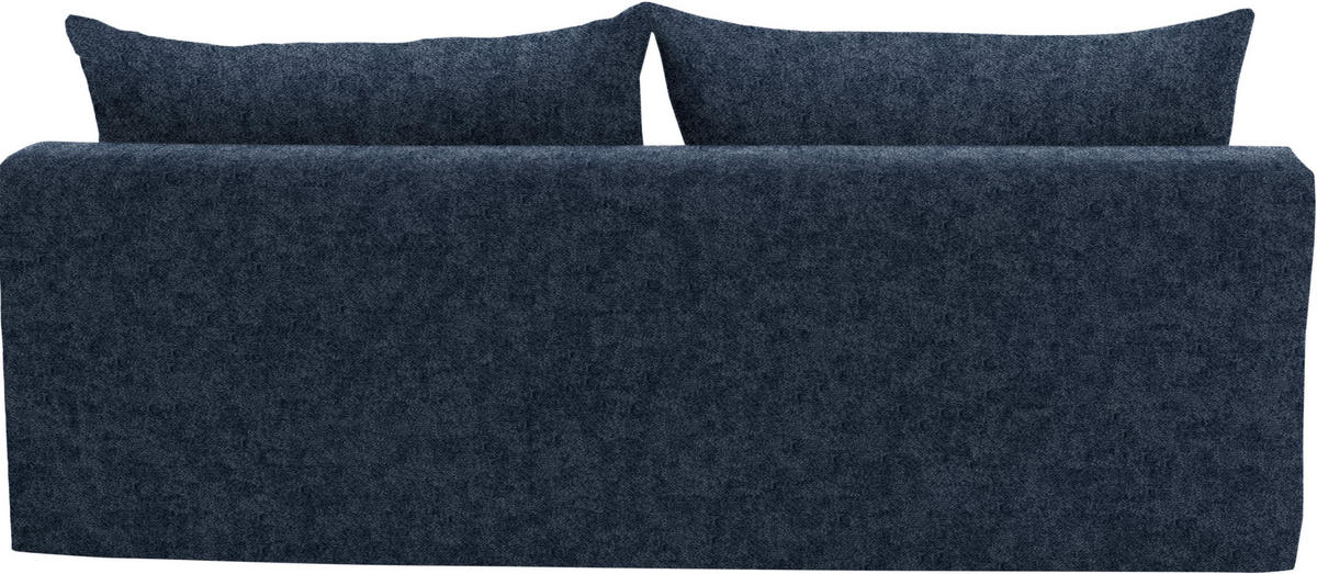 SCHLAFSOFA in Velours Dunkelblau  - Schwarz/Dunkelblau, Design, Holz/Textil (213/89/105cm) - Novel