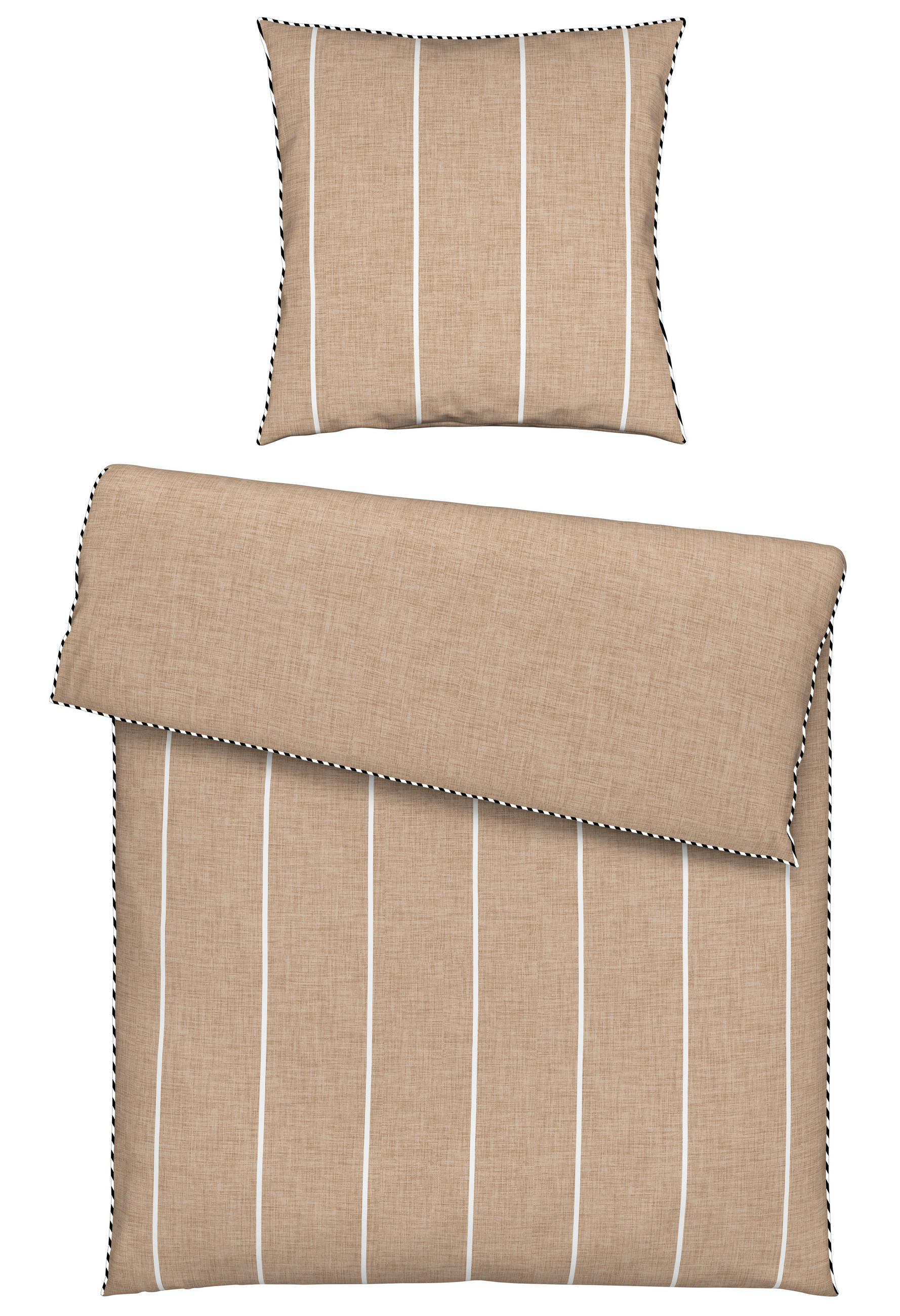 WENDEBETTWÄSCHE Renforcé 135/200 cm - Taupe, KONVENTIONELL, Textil (135/200cm) - Novel