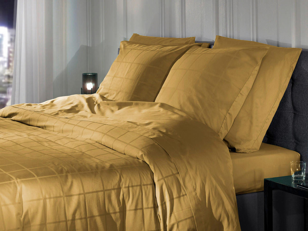 BETTWÄSCHE Diamante Makosatin 155/220 cm  - Goldfarben, Basics, Textil (155/220cm)