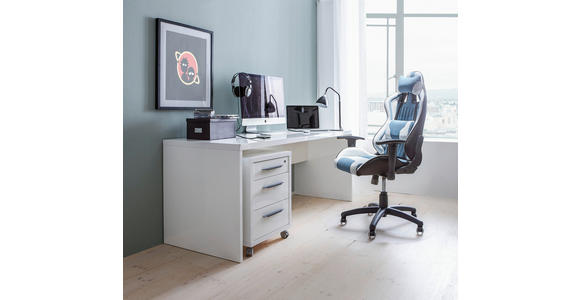 SCHREIBTISCH 180/69/75 cm Weiß Hochglanz  - Weiß Hochglanz, Design, Holzwerkstoff (180/69/75cm) - Carryhome