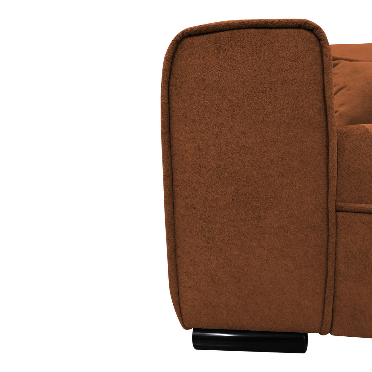 ECKSOFA Rostfarben Struktur, Bouclé  - Rostfarben/Schwarz, Design, Kunststoff/Textil (270/175cm) - MID.YOU
