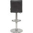 BARHOCKER Lederlook, Mikrofaser Dunkelgrau, Edelstahlfarben - Edelstahlfarben/Dunkelgrau, Design, Textil/Metall (42/87,5-113/54cm) - Novel