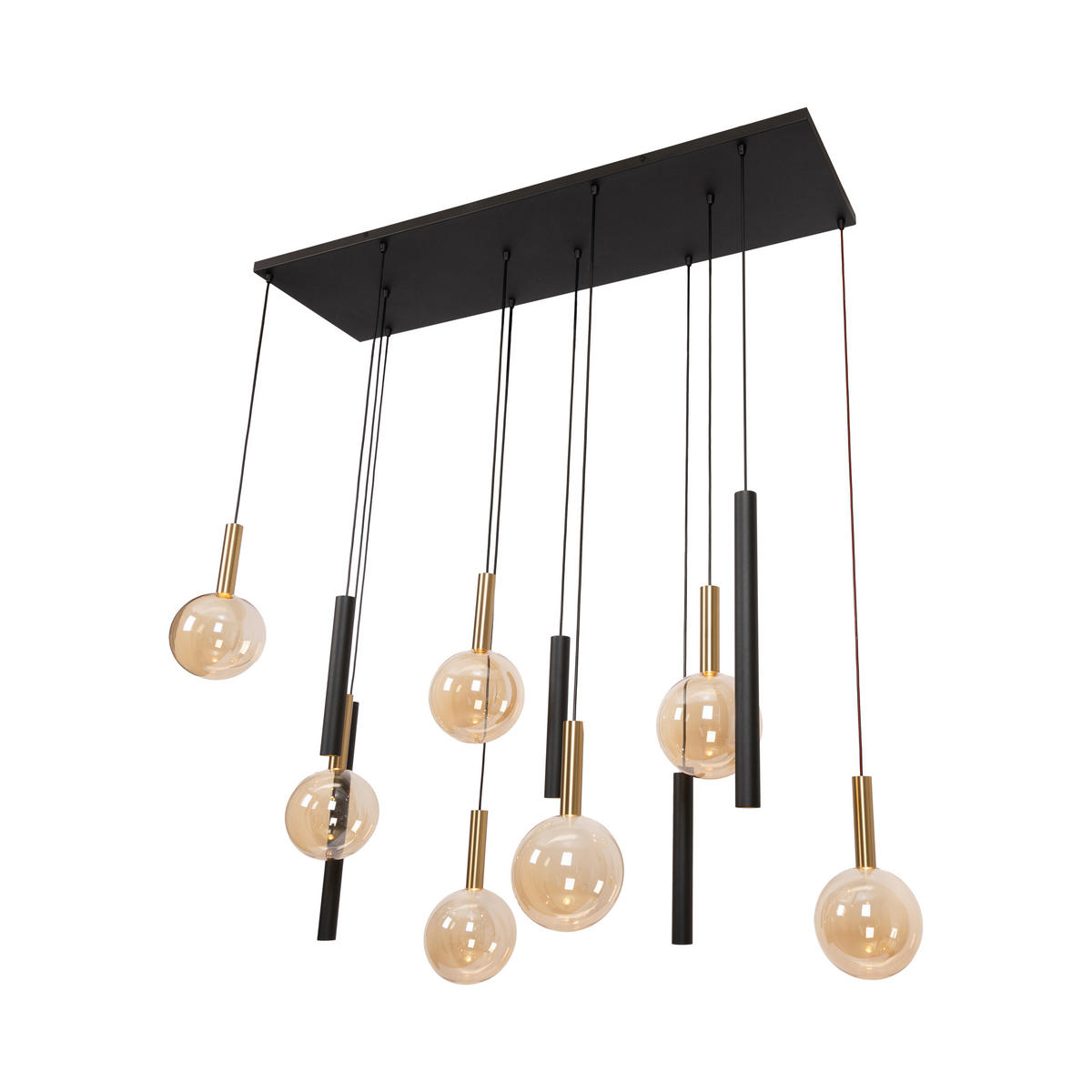 PENDELLEUCHTE JOSIANE 3.5/143/200 cm   - Schwarz/Orange, Trend, Metall (3.5/143/200cm) - Lucide