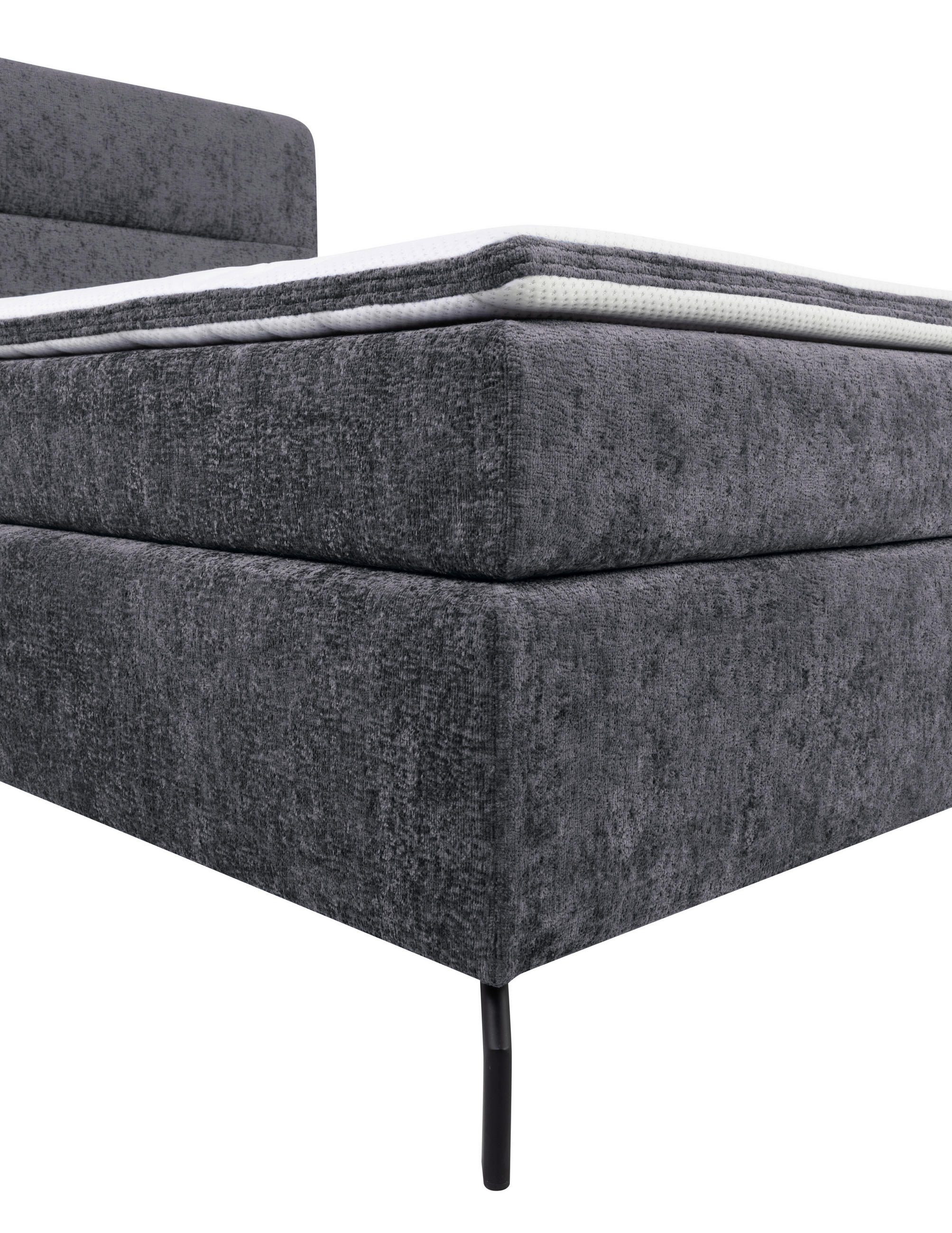 BOXSPRINGBETT 160/200 cm  in Anthrazit  - Anthrazit/Schwarz, Design, Textil/Metall (160/200cm) - Esposa