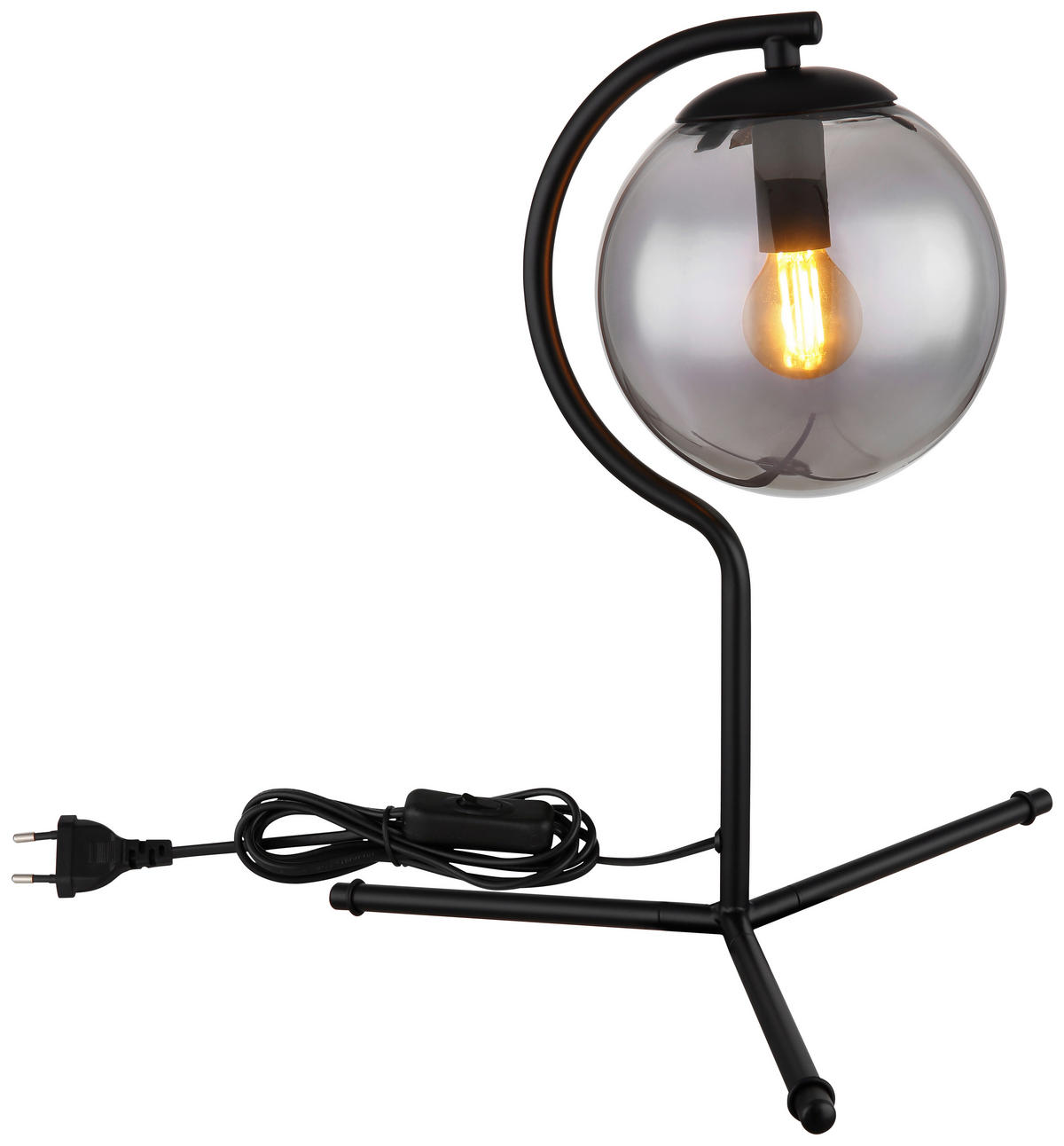 TISCHLEUCHTE - Schwarz, Basics, Glas/Metall (35/35cm) - Globo