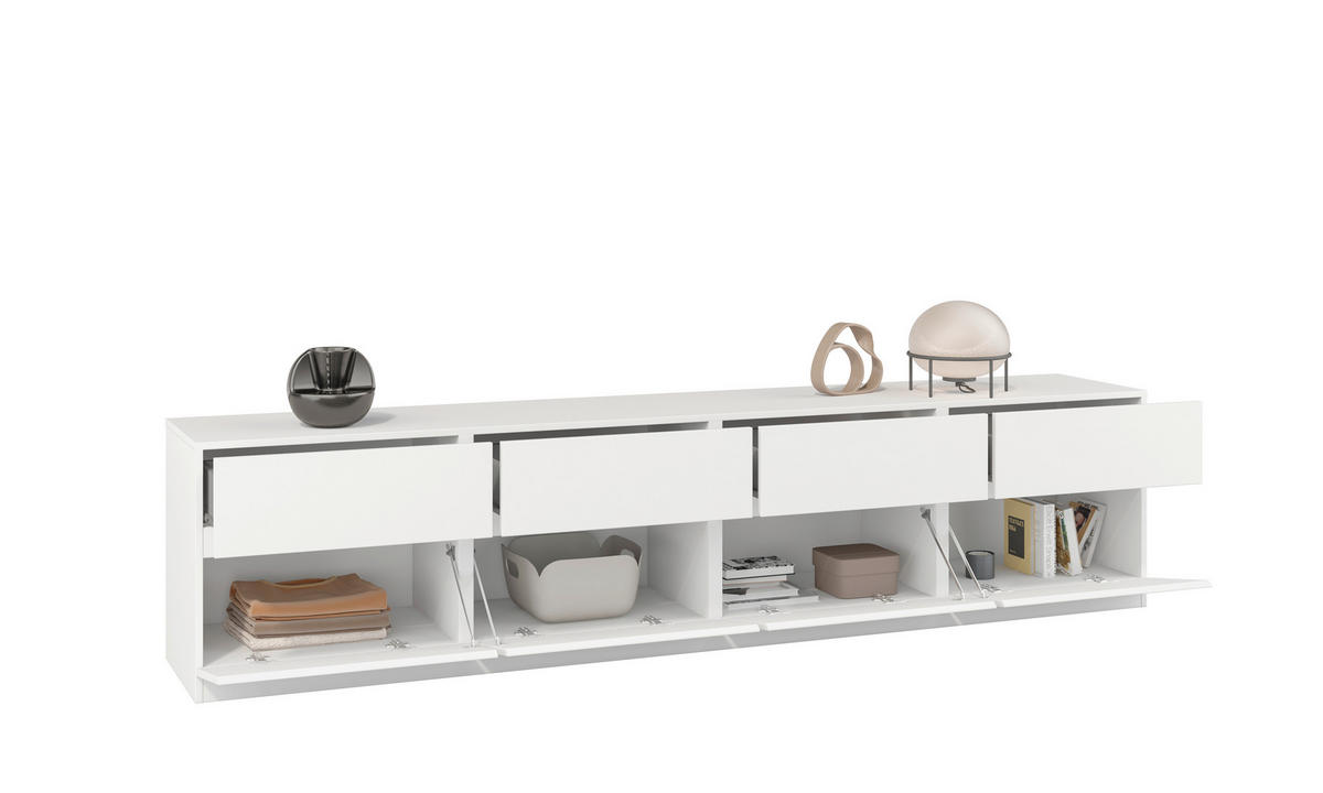 LOWBOARD Bern  in 225/52,5/40 cm  - Weiß, Design, Holzwerkstoff (225/52,5/40cm) - MID.YOU