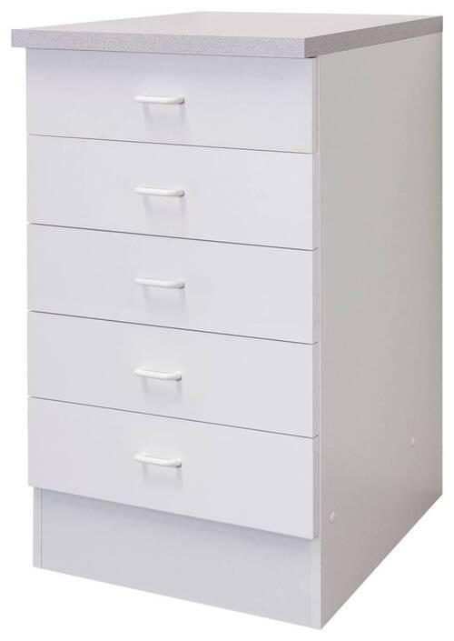 SCHUBKASTENUNTERSCHRANK 50/85/50 cm in Weiß - Hellgrau/Weiß, KONVENTIONELL, Holzwerkstoff/Kunststoff (50/85/50cm) - FlexWell