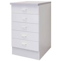 SCHUBKASTENUNTERSCHRANK 50/85/50 cm  in Weiß  - Hellgrau/Weiß, KONVENTIONELL, Holzwerkstoff/Kunststoff (50/85/50cm) - FlexWell