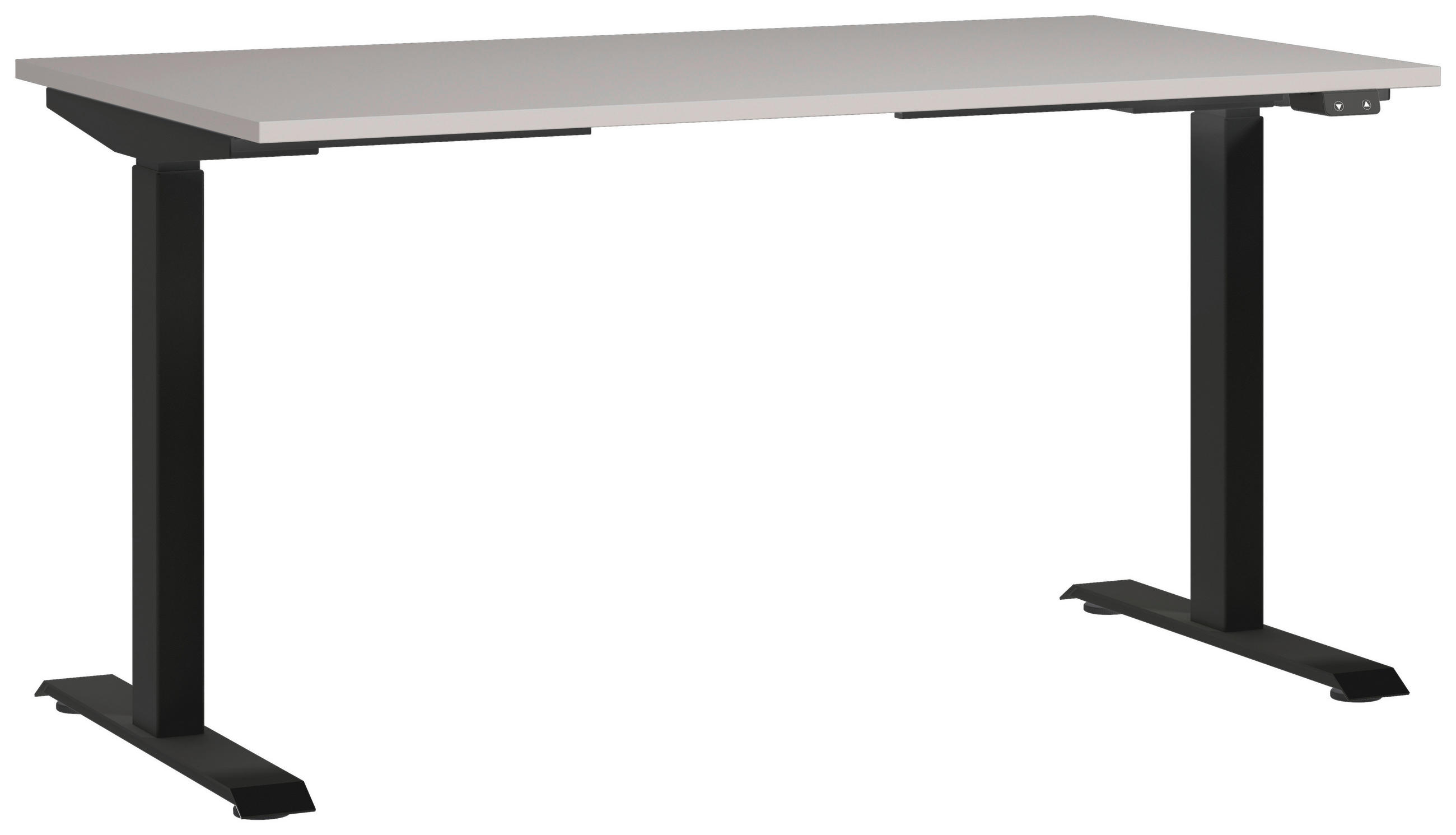 SCHREIBTISCH höhenverstellbar  - Kaschmir/Schwarz, MODERN, Holzwerkstoff/Metall (140/80/72-120cm) - Germania